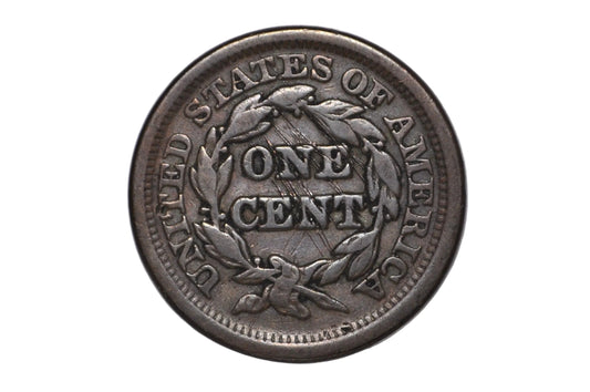 1851/81 US Braided Large Cent Overdate Variety Rare - United States Braided Large Cent 1851/81