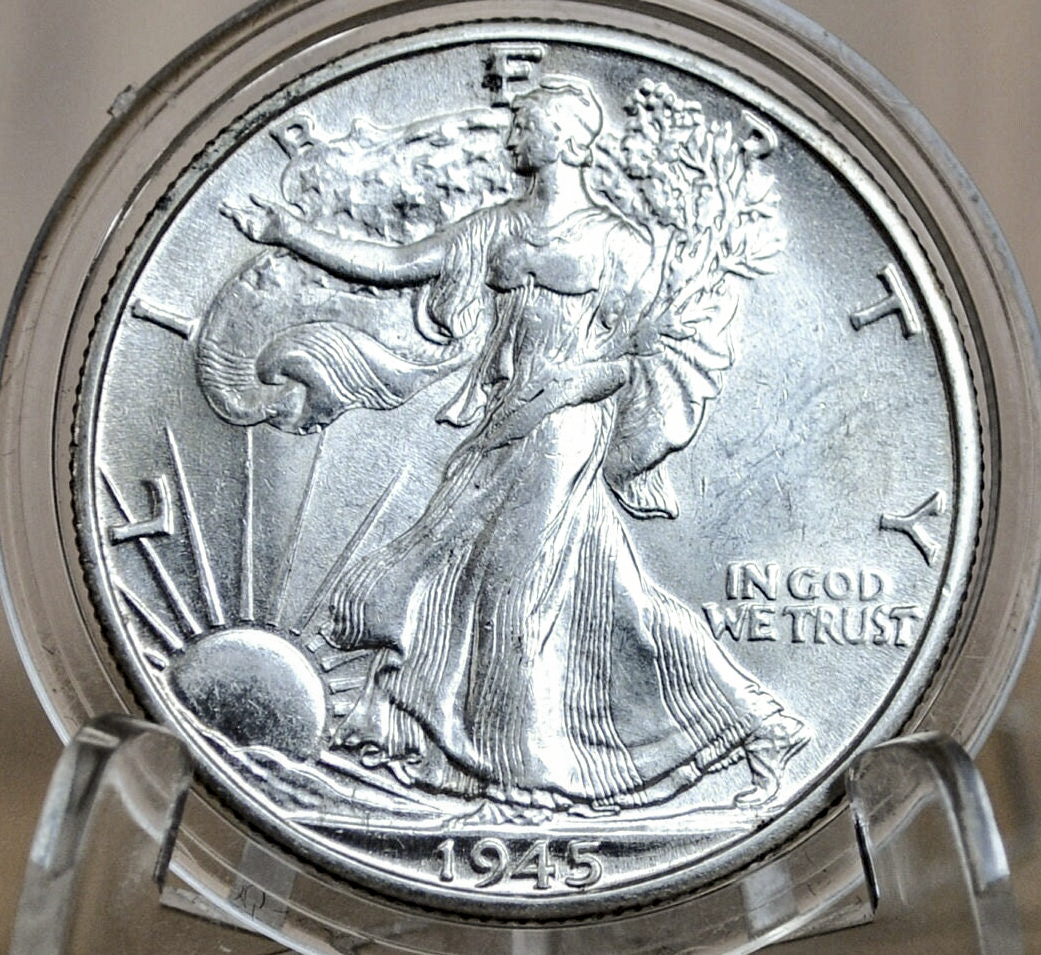 1945 P D & S Walking Liberty Silver Half Dollar - Choose By Mint & Condition Philadelphia Denver San Francisco WW2 Era 50 Cent Coin