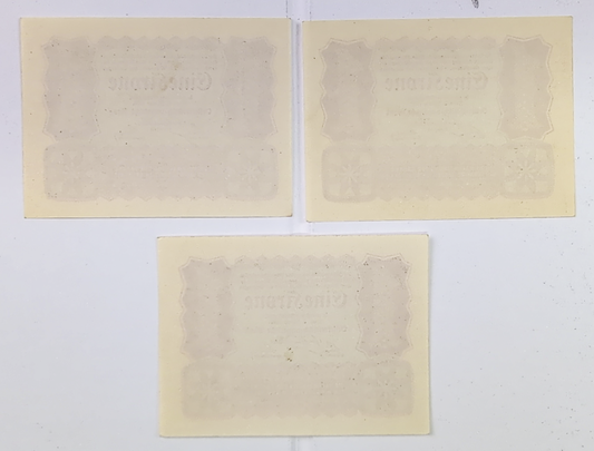 Lot of 3 1922 Austria-Hungary Bank 1 Kronen Notes - Uncirculated (UNC) Lot - 1922 Austrian One Krone Banknote Trio - P#73