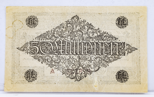 1923 Hessische Landesbank 50 Millionen Marks Notgeld - High Denomination Emergency Inflation Note - 1923 German Fifty Million Mark Note