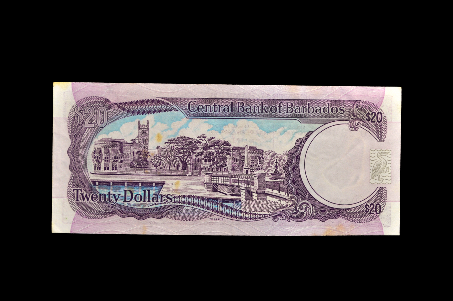 1988 Central Bank of Barbados 20 Dollar Banknote - K. King Signature - Almost Uncirculated (AU) - 1988 Barbados Twenty Dollars Note - P#39