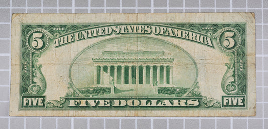 1934-D Fancy Repeating Serial 5 Dollar Silver Certificate - 50100085 - 1934D Five Dollar Silver Cert Cool Serial Note - Fr#1654
