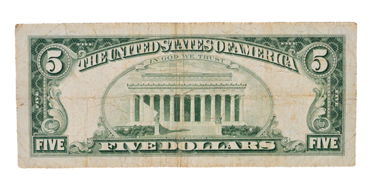 1963 Red Seal 5 Dollar Low Serial Number Star Note - Very Fine (VF) - 00783359 - 1963 Five Dollar US Legal Star Note - Fr#1536*