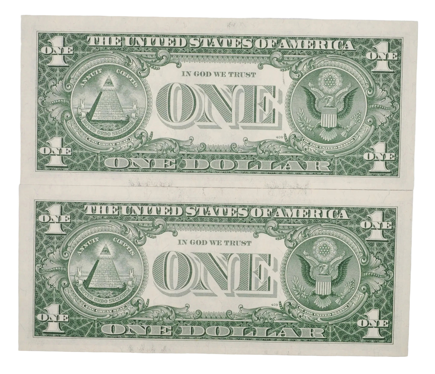 1957 B Silver Certificate 1 Dollar Notes Pair - Consecutive Serial Numbers - 1957B One Dollar Set of 2 Sequential Banknotes - Fr#1621