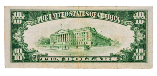 1934-A Federal Reserve 10 Dollar Note - Very Fine (VF) - New York (B) Issue - 1934A Green Seal Ten Dollar Note - Fr#2006-B
