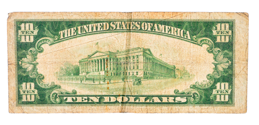 1934-A Federal Reserve 10 Dollar Note - Fine (F) - Boston (A) Issue - 1934A Green Seal Ten Dollar Star Note - Fr#2006-A