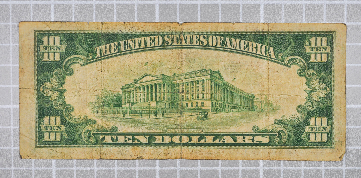 1934-A Federal Reserve 10 Dollar Note - Fine (F) - Boston (A) Issue - 1934A Green Seal Ten Dollar Star Note - Fr#2006-A