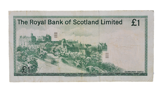 1975 Royal Bank of Scotland 1 Pound Banknote - May 1st, 1975 Date - Very Fine (VF) - 1975 Scottish One Pound Sterling Note - P#336a