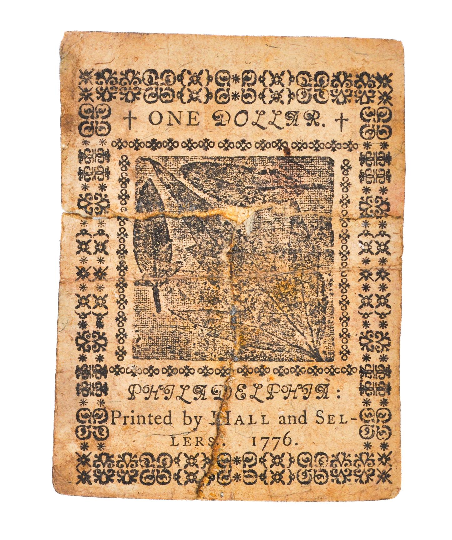 Feb 17th, 1776, Continental Currency 1 Dollar Banknote - Revolutionary War Note - Philadelphia Issue One Dollar Colonial Note - CC-23