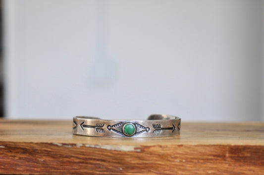 Navajo Sterling Silver Turquoise Cuff Bracelet – Handmade Native American Jewelry