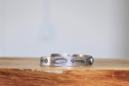 Navajo Sterling Silver Turquoise Cuff Bracelet – Handmade Native American Jewelry