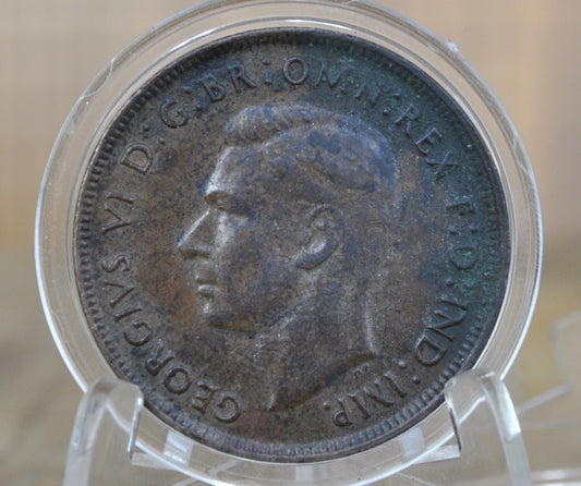 1943 Australia One Penny Australia, Perth Mint - Great Condition / Detail - King George - Collectible Australian Coin