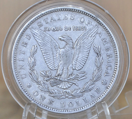 1878 Morgan Silver Dollar Reverse of 79 - Seven Feathers - AU50 (About Uncirculated) Grade - 1878 Seven Feathers - 7 Tailfeathers Reverse of 1879