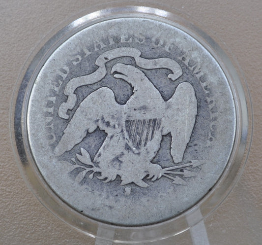 1877-S Seated Liberty Quarter - AG (About Good) - 1877 S Silver Quarter / 1877 Liberty Seated Quarter