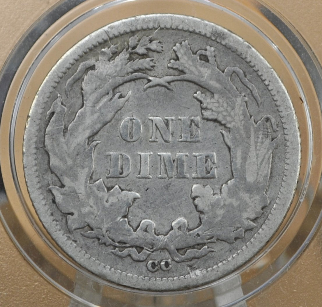 1876-CC Seated Liberty Dime - VF (Very Fine) Grade / Condition - 1876 Carson City Silver Dime / 1875 Liberty Seated Dime