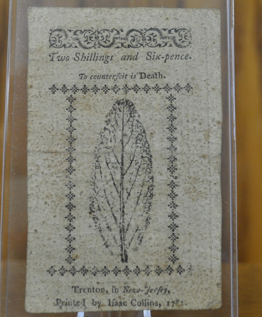 1781 State of New Jersey 2 Shillings 6 Pence January 9th 1781 - Continental Currency - Jan 14th 1779 2S 6d Note - NJ-195 - NJ 1/9/1781, Colonial Note