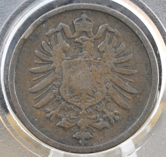 1875 German 2 Pfennig Deutsches Reich - Great condition - Second Reich of Germany 1875 G 2 Pfennig - 1800s German Empire Coin - Two Pfennig 1875-G