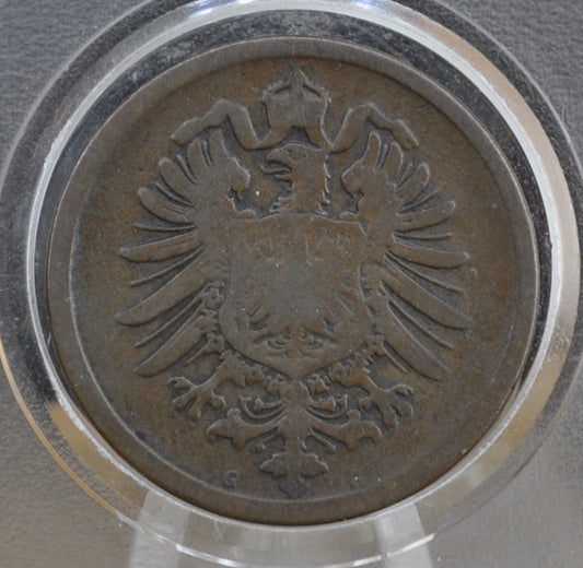 1876 German 2 Pfennig Deutsches Reich - Great condition - Second Reich of Germany 1876 G 2 Pfennig - 1800s German Empire Coin - Two Pfennig 1876 G
