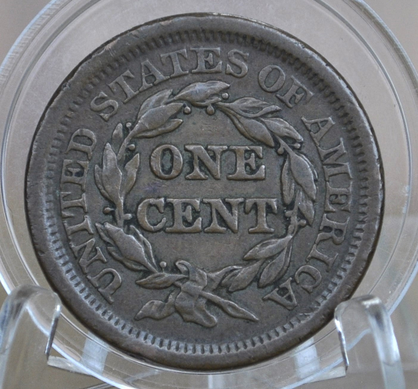 1854 Braided Hair Large Cent - VF Details, Scratched - 1854 Coronet Cent 1854 US Large Cent Braided Hair 1839 to 1857