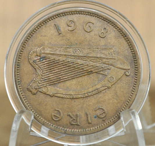 1968 Irish 1 Penny Coin - Great Condition - 1968 One Cent Coin Ireland / UK - Hen with Chicks Design Irish Coins - Great for Gifts, Jewelry