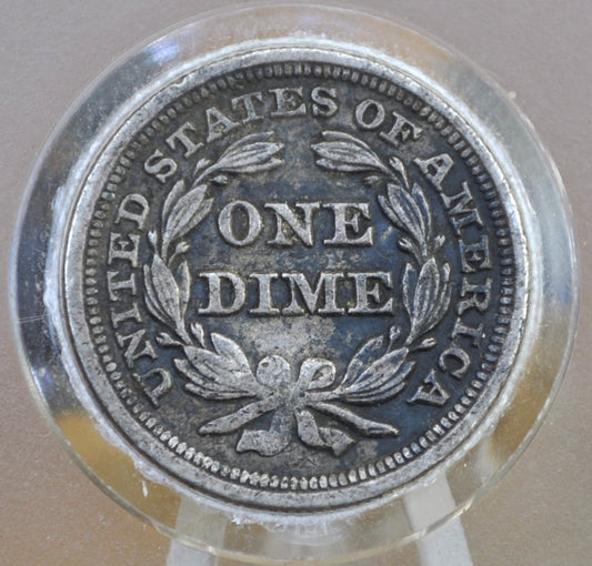 1856 Seated Liberty Dime, Small Date - VF (Very Fine) - 1856 P Silver Dime / 1856 Liberty Seated Dime Small Date Variety