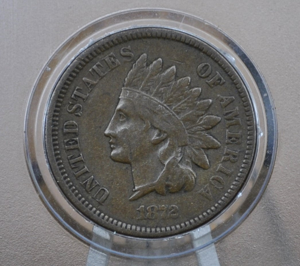 1872 Indian Head Penny - (F) Fine Grade / Condition - Semi-Key Date, Perfect for collections - 1872 US 1 Cent