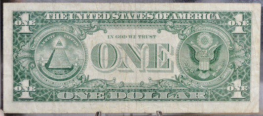 1957 Silver Certificate 1 Dollar Note - Fancy Trinary Bookend Serial Number - 54114154 - 1957 One Dollar Blue Seal Banknote - Fr#1619