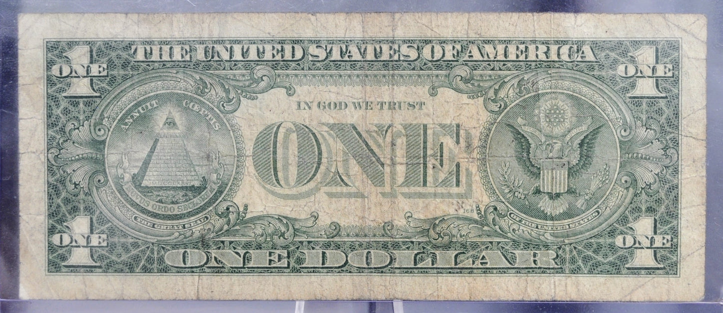 1957 Silver Certificate 1 Dollar Note - Low Serial Number - 00018674 - 1957 One Dollar Blue Seal Banknote - Fr#1619