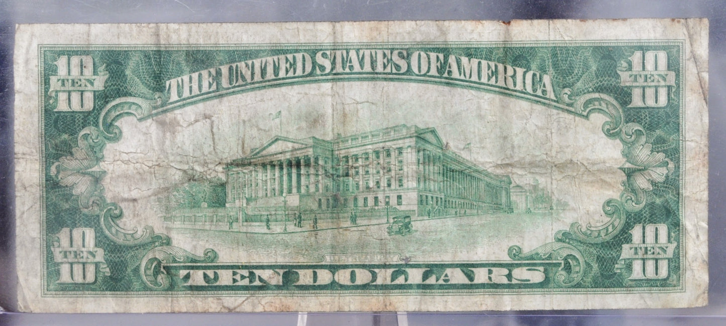 1928-A 10 Dollar Federal Reserve Numerical Note - Boston MA (1) Issue - 1928A Green Seal Ten Dollar Banknote Redeemable in Gold - Fr.2001-A