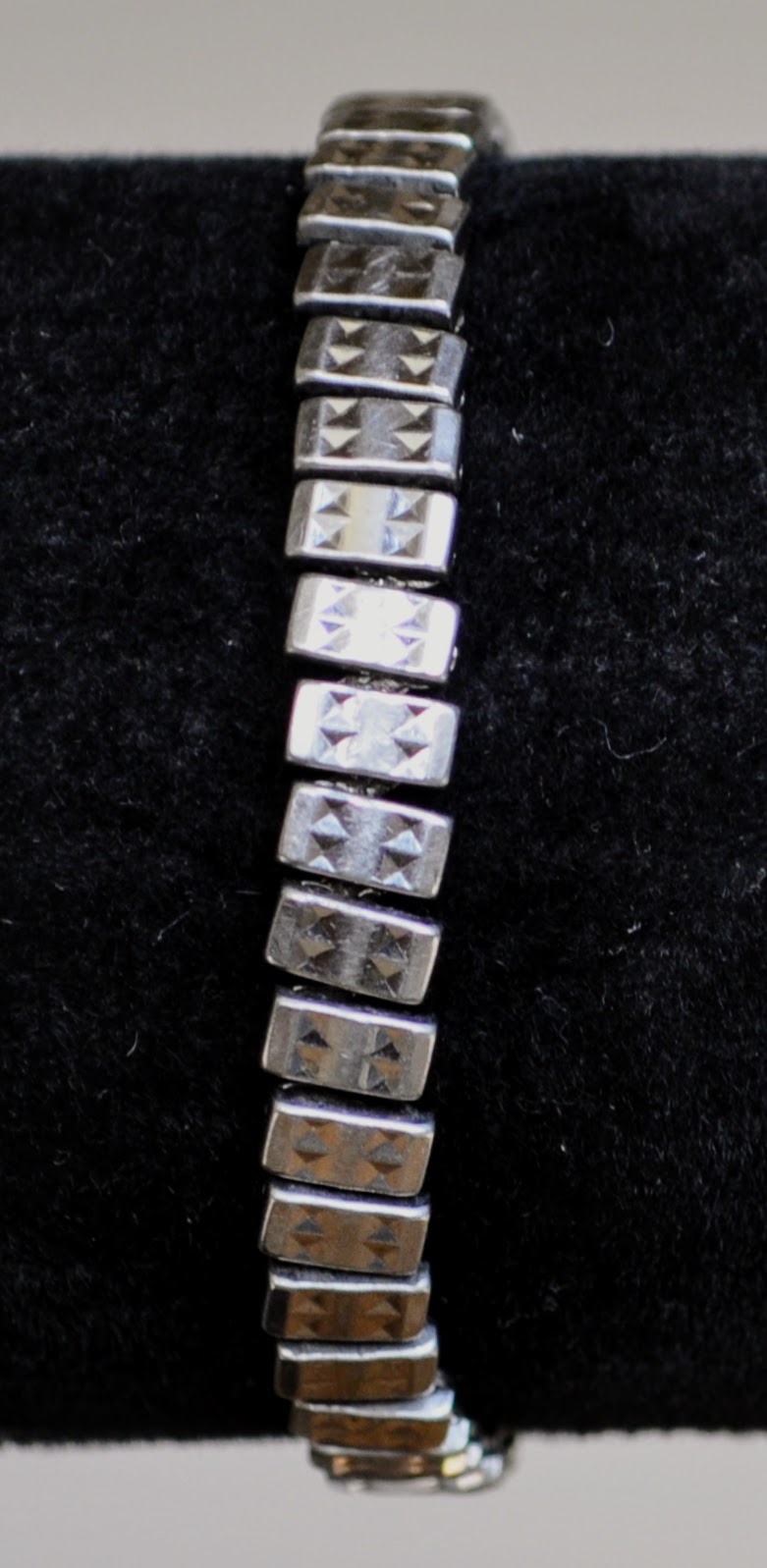 Awesome Silver Tone Brichot Kaleidescope Rhinestone Bullseye Watch - 17-Jewels Manual Movement - Expansion Band - Working!