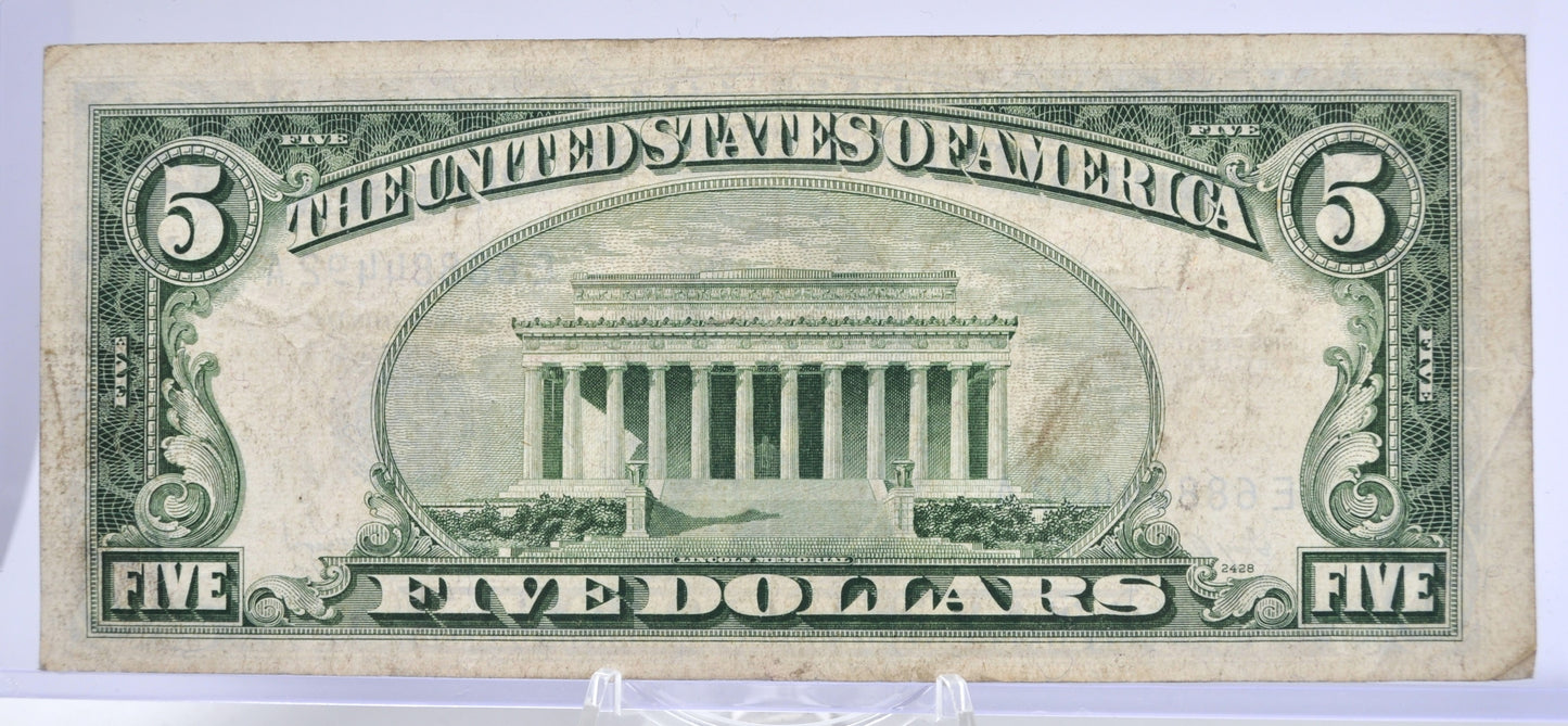 1953A Fancy Solid Repeater Serial Number 5 Dollar Silver Cert - 68884492 - 1953-A Blue Seal Five Dollars Note Cool Serial - Fr.1656