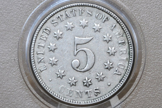 1872 Shield Nickel - Choice XF - 1872 Nickel Shield Type Nickel 1800's - Great Date & Detail!