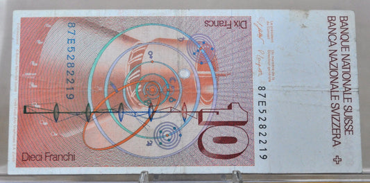 1987 National Bank of Switzerland 10 Francs Note - Schaller/Languetin Signatures - 1987 Switzerland Ten Francs Banknote - P#53g