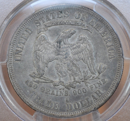 PCGS XF40 1878-S Trade Dollar - PCGS Grade and Slabbed XF40 (Extremely Fine) - 1878 S Authentic US Trade Dollar 1878 S - Authentic Silver US Trade Dollar