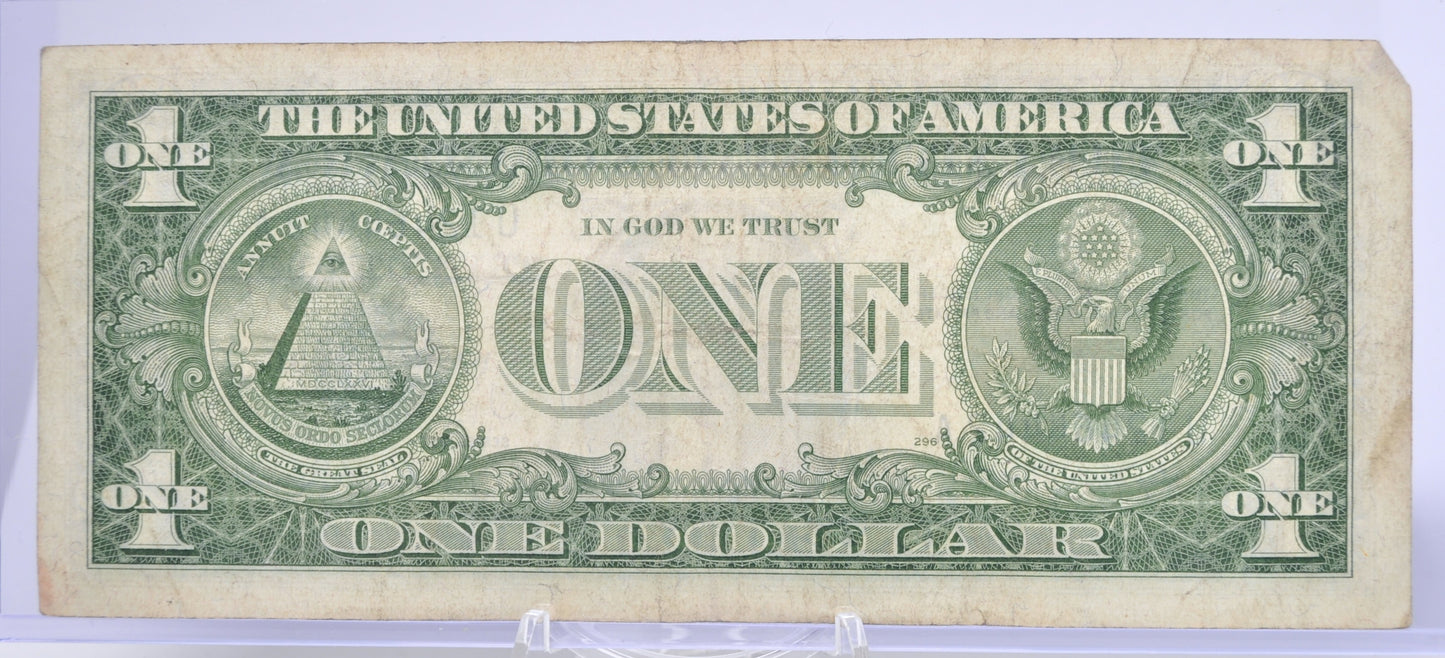 1957 Lucky 444 Fancy Serial Number 1 Dollar Silver Certificate - 12464442 - 1957 Blue Seal One Dollar Fancy Serial Bank Note - Fr#1619