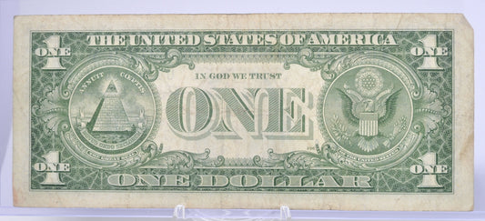 1957 Lucky 444 Fancy Serial Number 1 Dollar Silver Certificate - 12464442 - 1957 Blue Seal One Dollar Fancy Serial Bank Note - Fr#1619