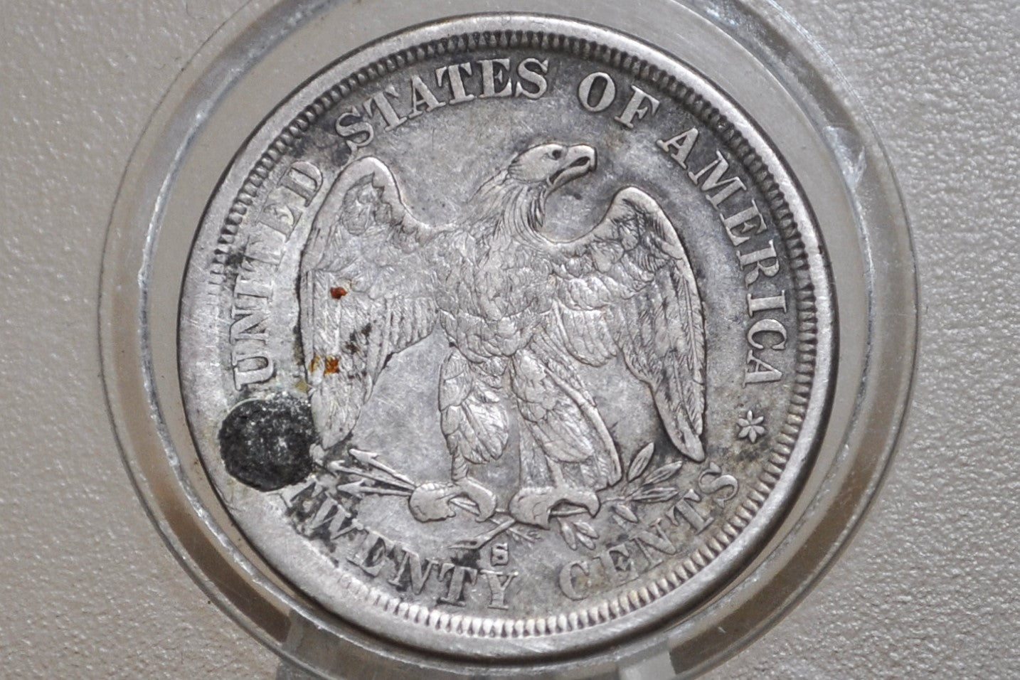 1875-S 20 Cent Piece - XF, Damaged - Rare US Coin Type, Only 3 Years Minted - 1875 Silver Twenty Cent Coin