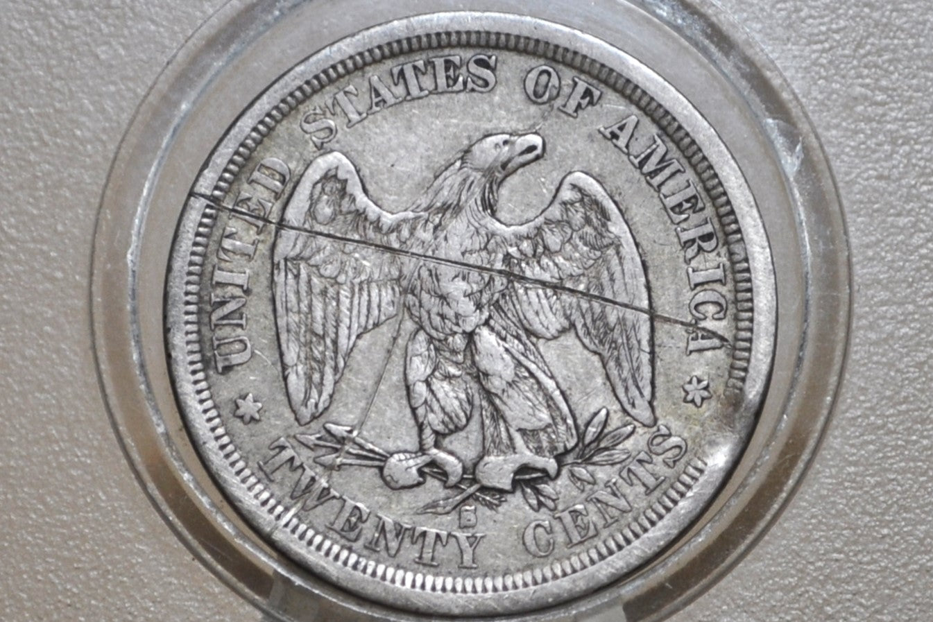 1875-S 20 Cent Piece - XF, Damaged - RareUS Coin Type, Only 3 Years Minted - 1875 Silver Twenty Cent Coin