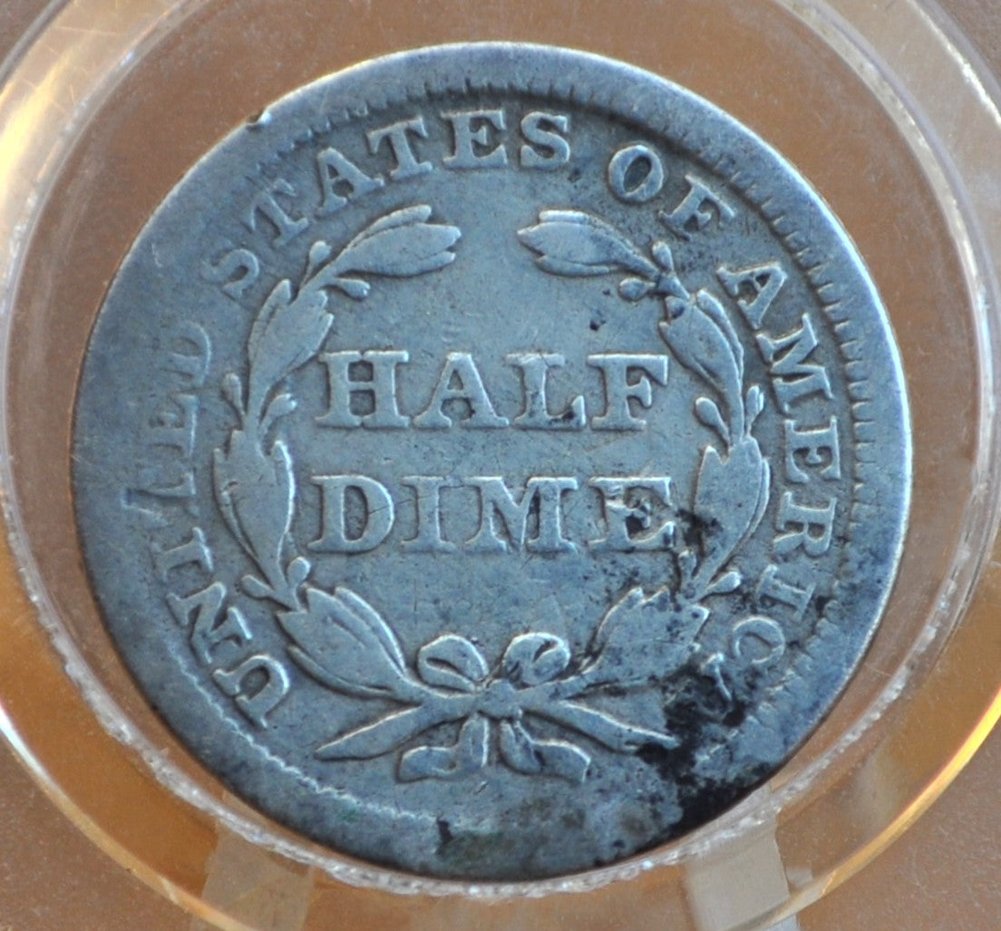 1855 Seated Liberty Half Dime - G+ (Good) - Good+ Detail - 1855 Half Dime - Early American Coin