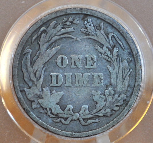 1899 Barber Silver Dime - VG+ (Very Good to Fine) Grade / Condition - Philadelphia Mint - 1899 Barber Dime - Silver Dimes