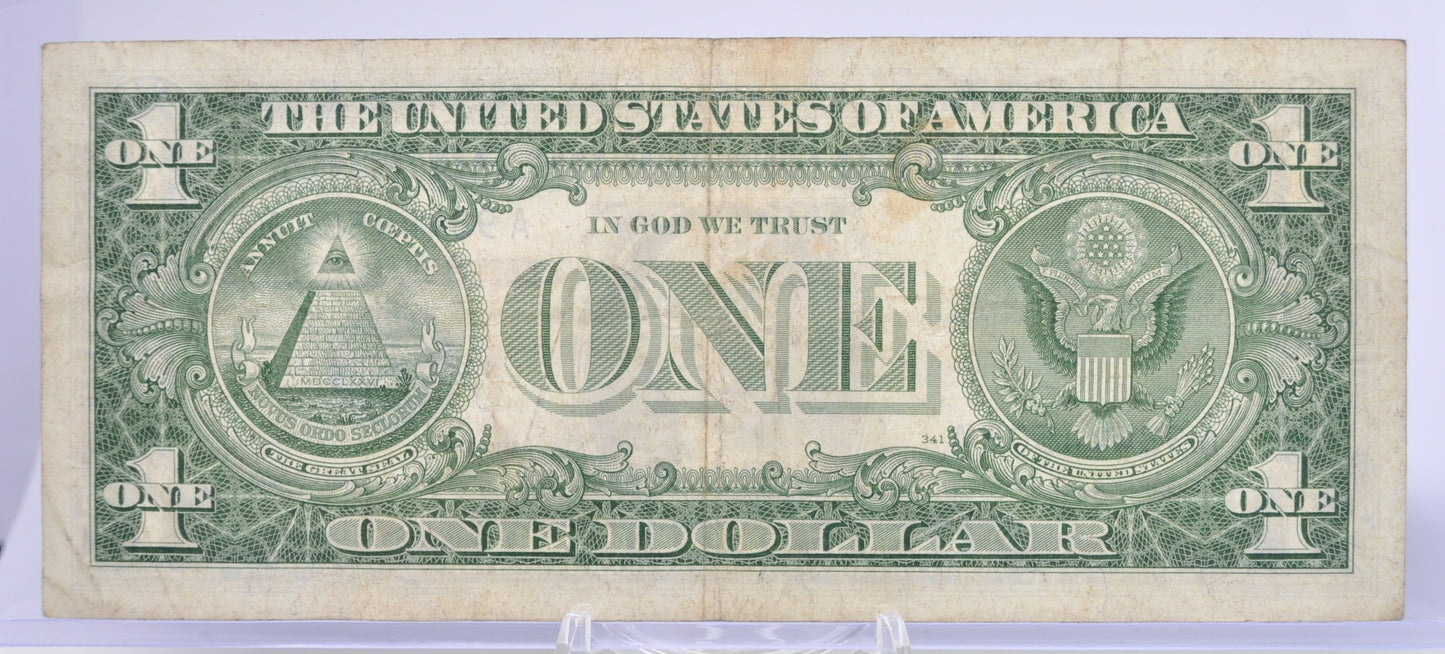 1957A Lucky 444 Fancy Serial Number Silver Certificate 1 Dollar Note - 98444505 - 1957 A One Dollar Blue Seal Banknote - Fr#1620