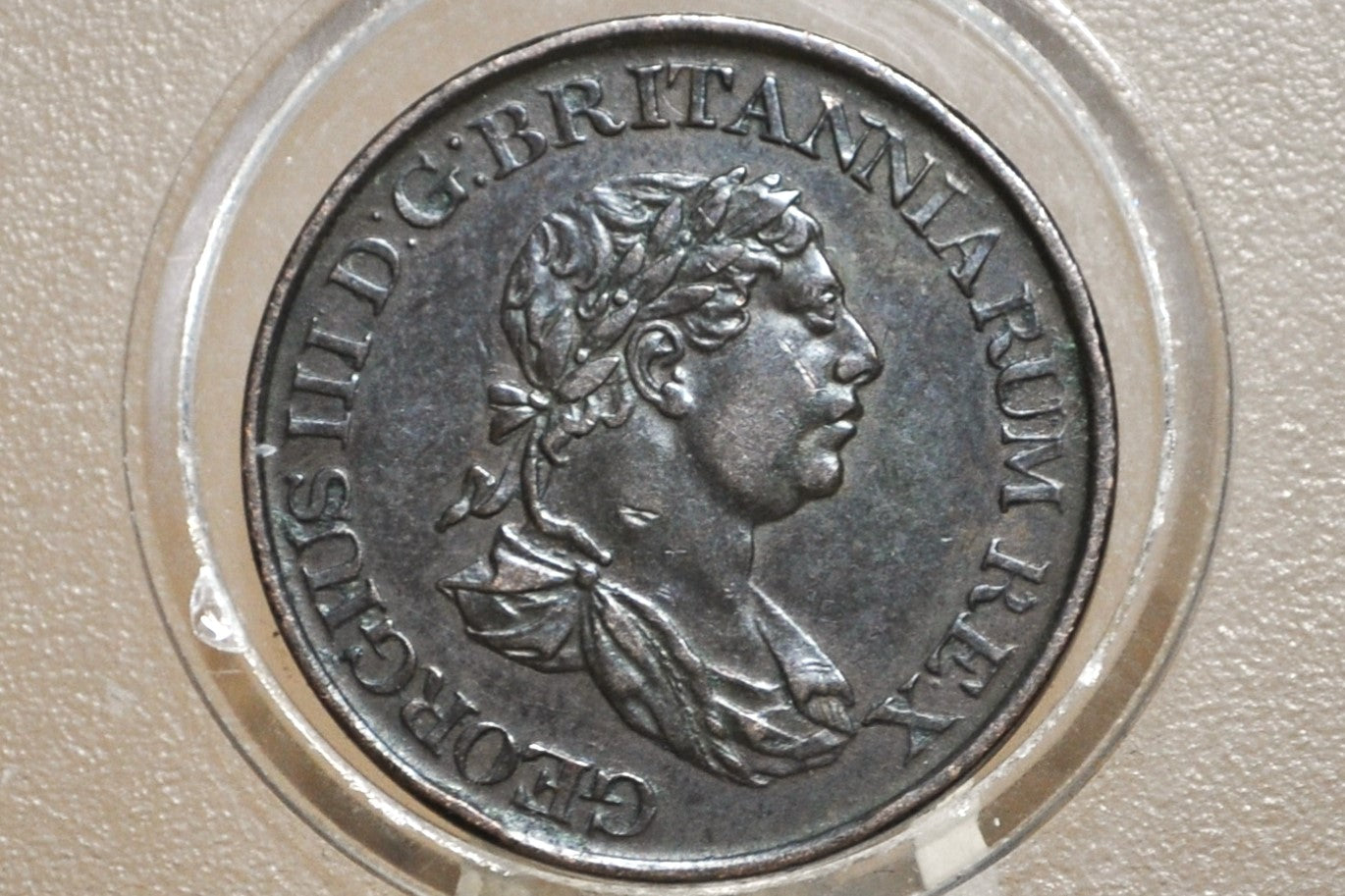 1815 Ceylon 1/2 Stiver, AU/Unc.- Half Stiver 1915 German Ceylon
