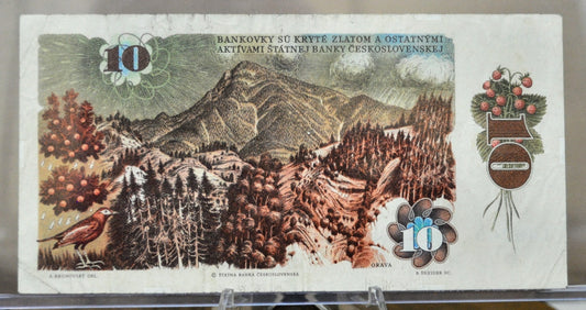 1986 Czechoslovakia 10 Korun Banknote - Choice of Series Prefix - 1986 Czechoslovakia State Bank Ten Korun Note - P#94a-c