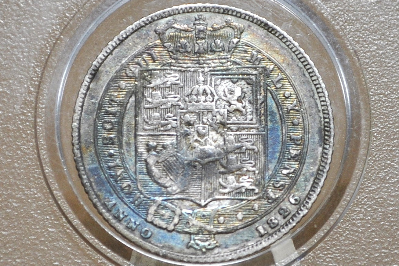 1826 Sixpence Great Britain - AU (Luster), Low Mintage Date - Georgian Era 6 Pence - Laureate Head 6 Pence 1826 KM# 691