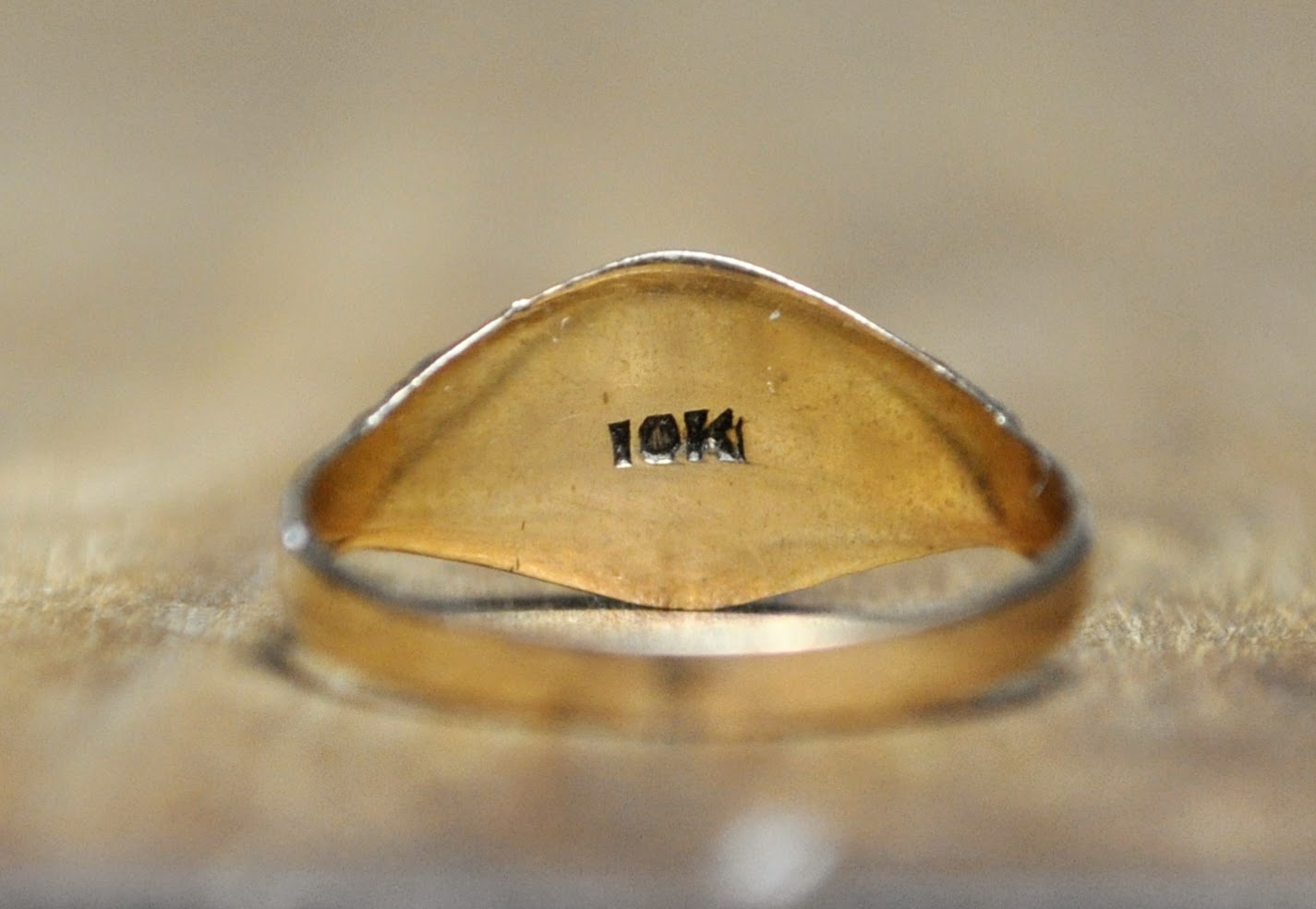 Victorian 10KT Gold Baby Sized Signet Ring - Size 0.75 - Stamped 10K - Initials "MAS" - Antique 10K Gold Dainty Infant Initials Signet Ring