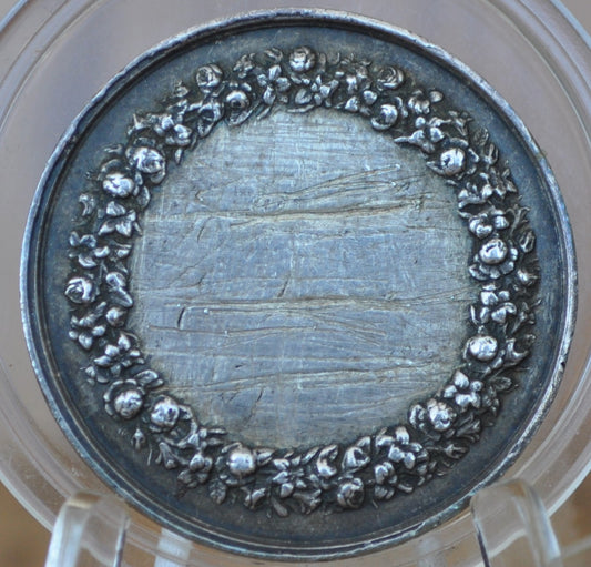 1800's Vintage French Marriage Medal - Silver - Event Medal - Wedding Medallion - Great For Gifts and Jewelry