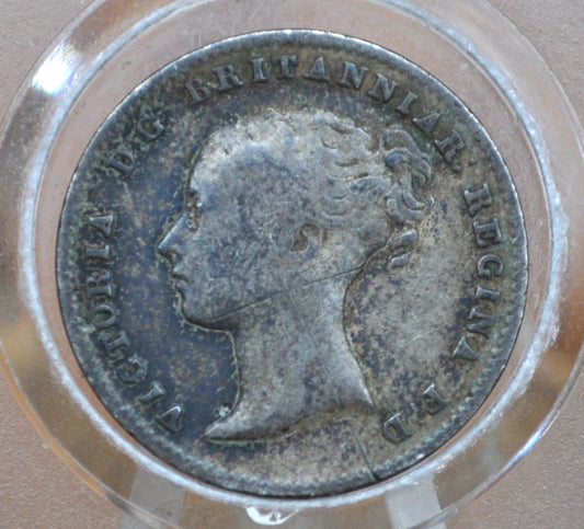 1838 Threepence Great Britain 3 Pence Silver - F/VF Condition - UK 3 Pence Silver 1838 - Queen Victoria / Victorian Era