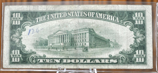 1950-C 10 Dollar Star Note Richmond Fr2013E - F (Fine) - Rare Note, Only 1.8 Million Issued - 1950C Ten Dollar Federal Reserve 1950C Star Note - Fr#2013-E