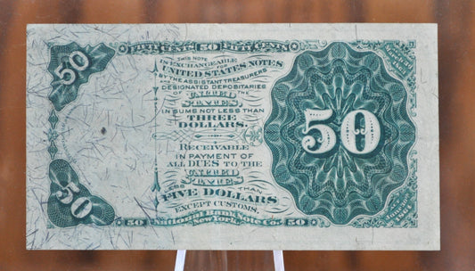 4th Issue 50 Cent Fractional Note Fr#1379 - CU (Choice Uncirculated) Condition - Fourth Issue Fifty Cent Note Fr1379, Authentic, High Grade