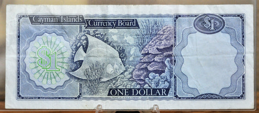 1985 Cayman Islands 1 Dollar Note - A/5 Prefix, Jefferson Signature - Elizabeth II - L. 1974 British Cayman Islands One Dollar Note - P#5d